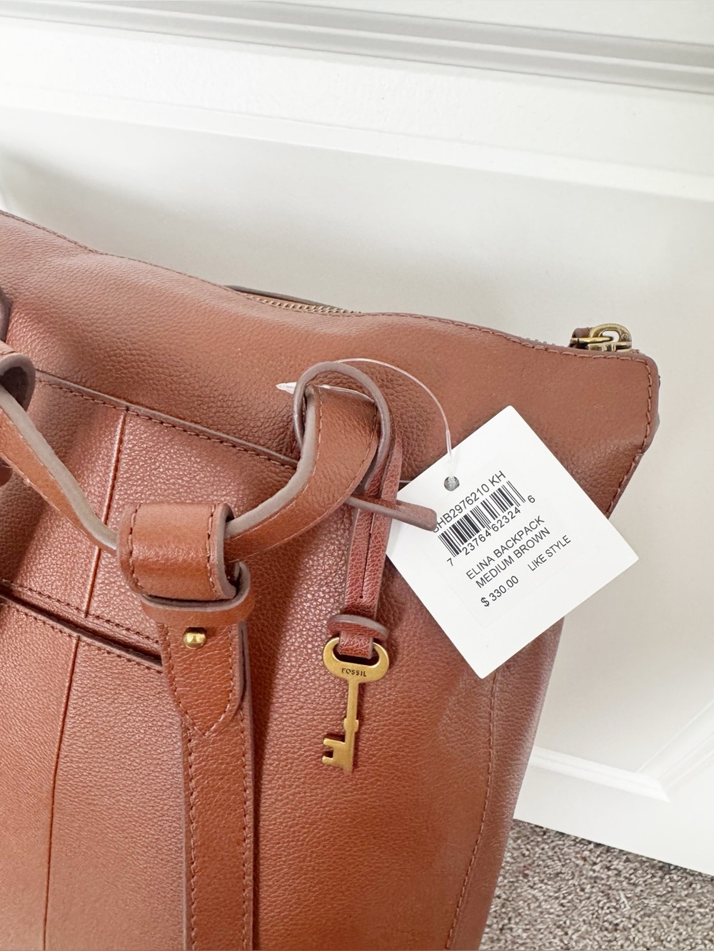 Fossil Elina Large Convertible Backpack Brown Leather - Picture 7 of 10